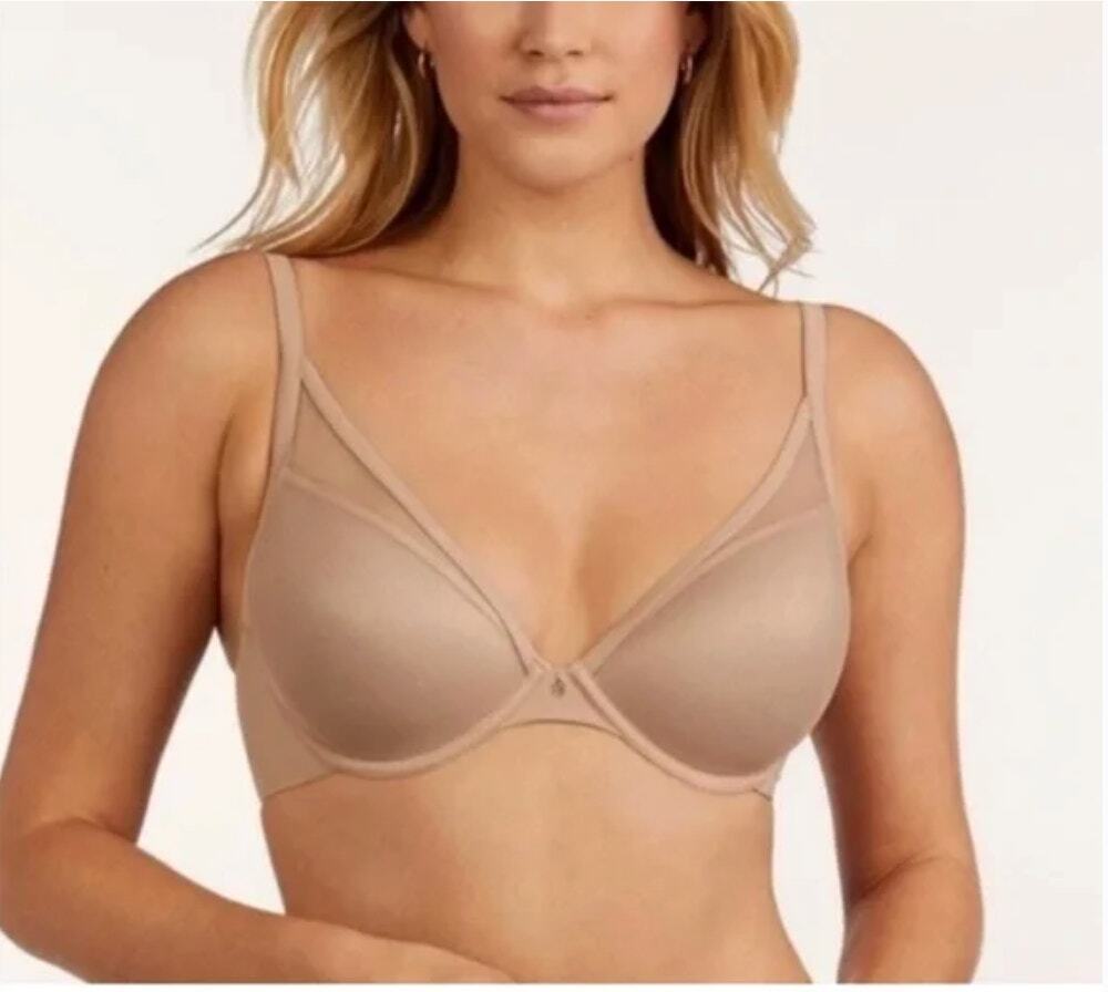 Thirdlove 24/7 Classic Contour Plunge Bra Beige Taupe 34B 1/2 34B1/2
